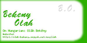 bekeny olah business card